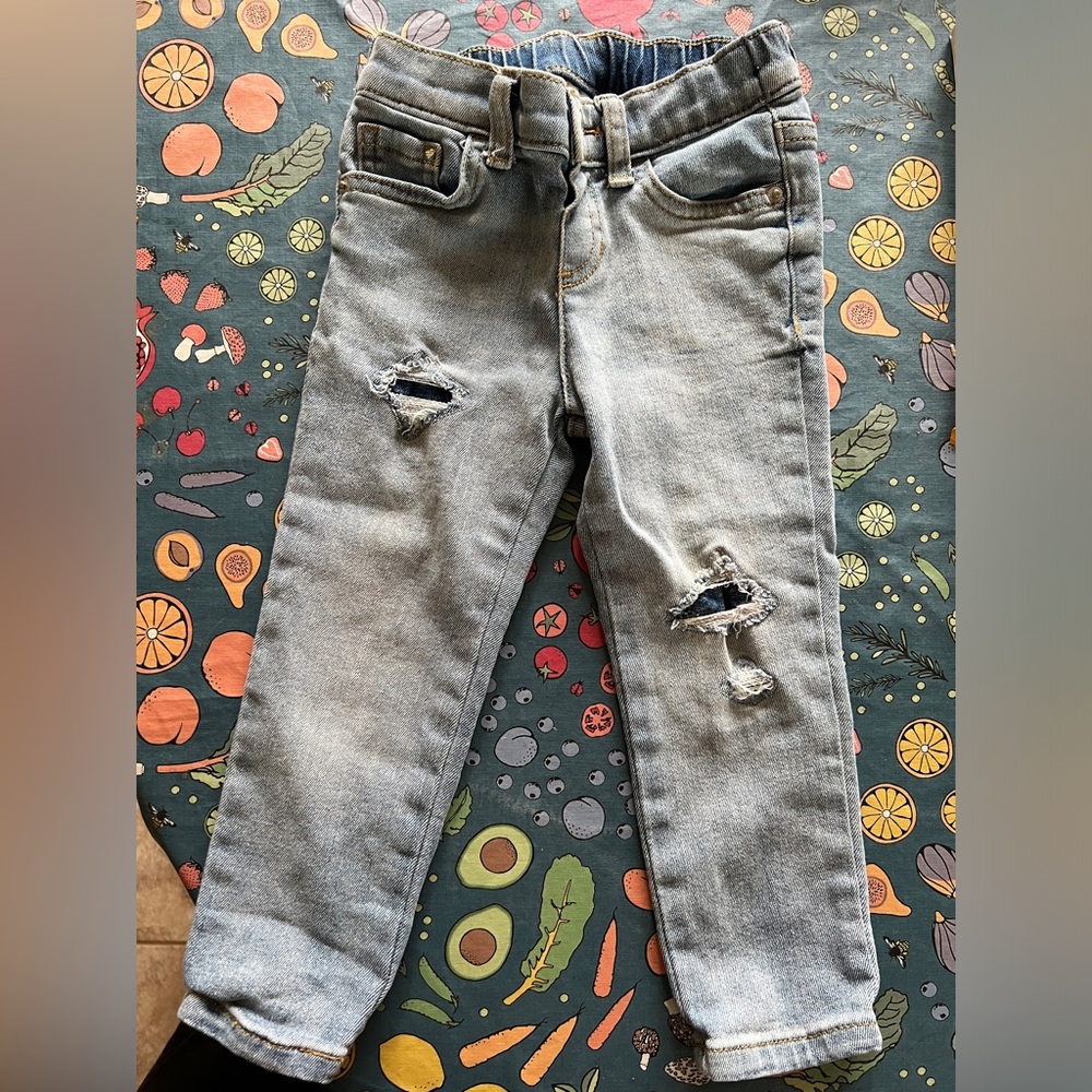 Kids Relaxed Fit Jeans Distressed 3T